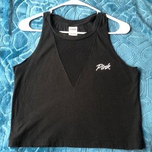 Black PINK mesh vneck